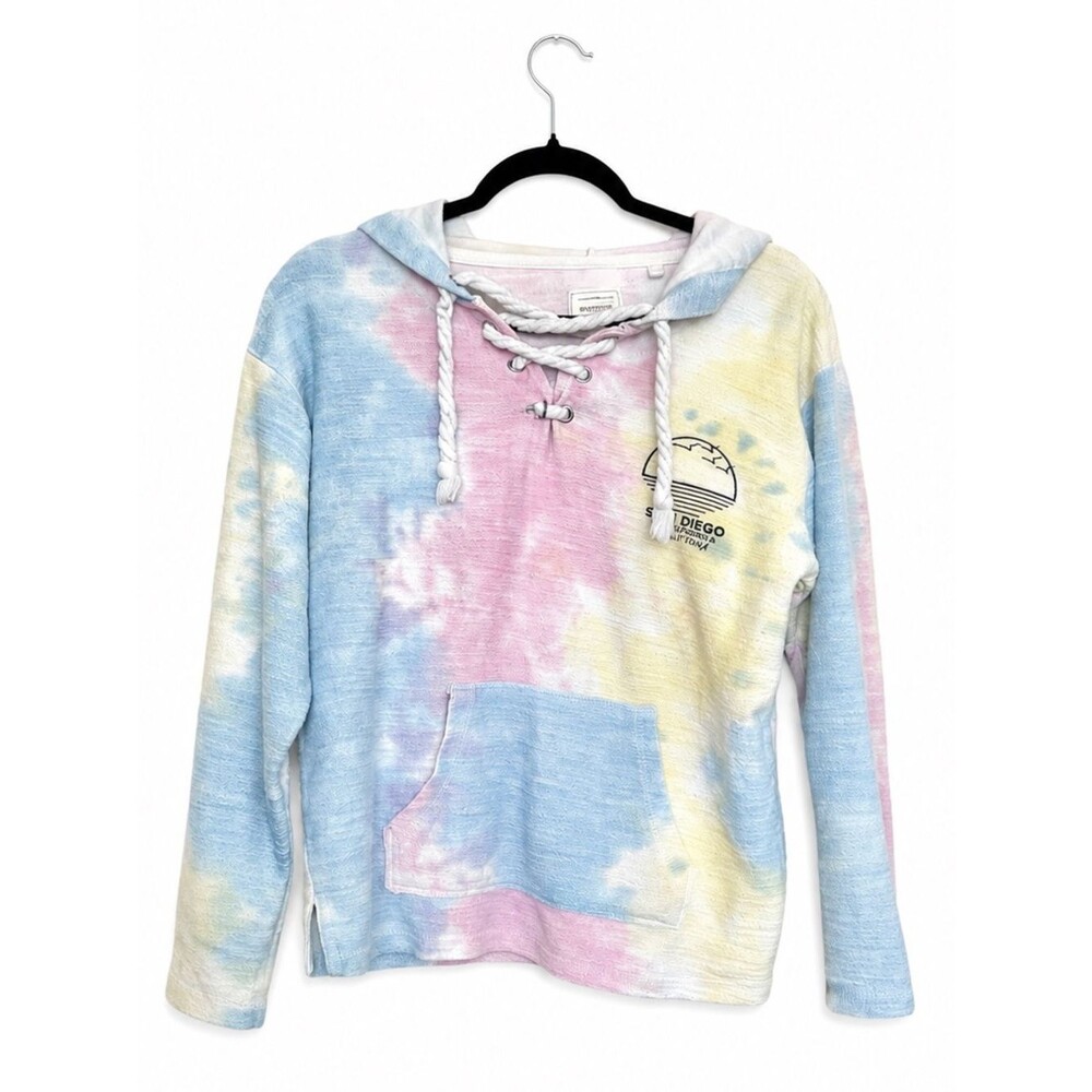 Southern Spirit Stay Salty San Diego CA Tie-Dye Rope Hoodie Beach Size M